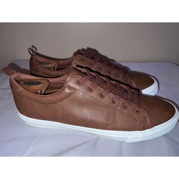 Banana Republic Cognac Faux Leather Sneakers Brown Mens Size 12 Shoe Laces main image 5